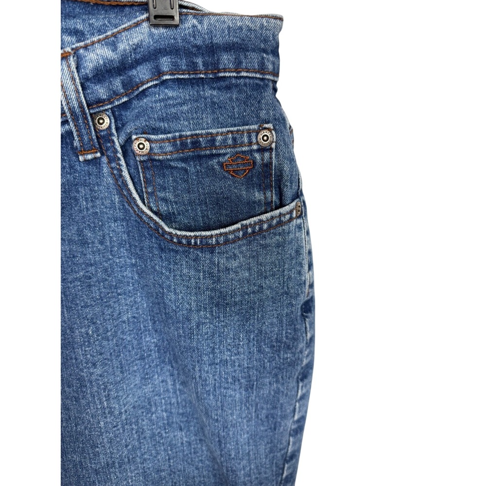 Harley Davidson Mens Straight Leg Relaxed Fit Medium Wash Blue Denim Jeans 36x31 - Picture 7 of 10